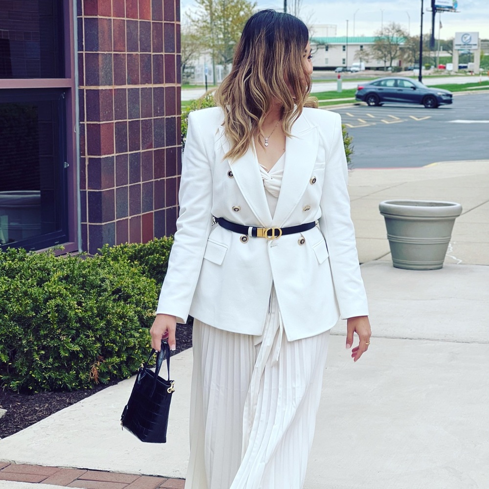 Zara White Blazer Top with Tag